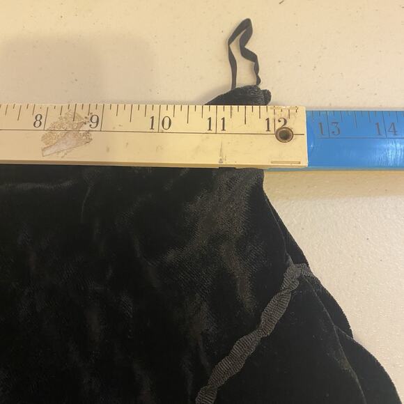 VTG J Jill Silk Rayon Crushed Velvet Skirt Women Sz 4 Black Ruffle Goth Grunge - Picture 5 of 9